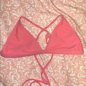 pink crisscross triangle top